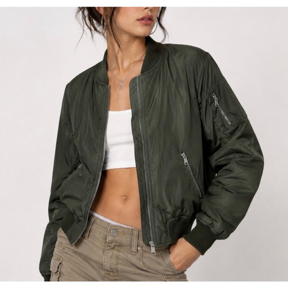 Ashley by 26 international bomber jacket lightweight military green utility M